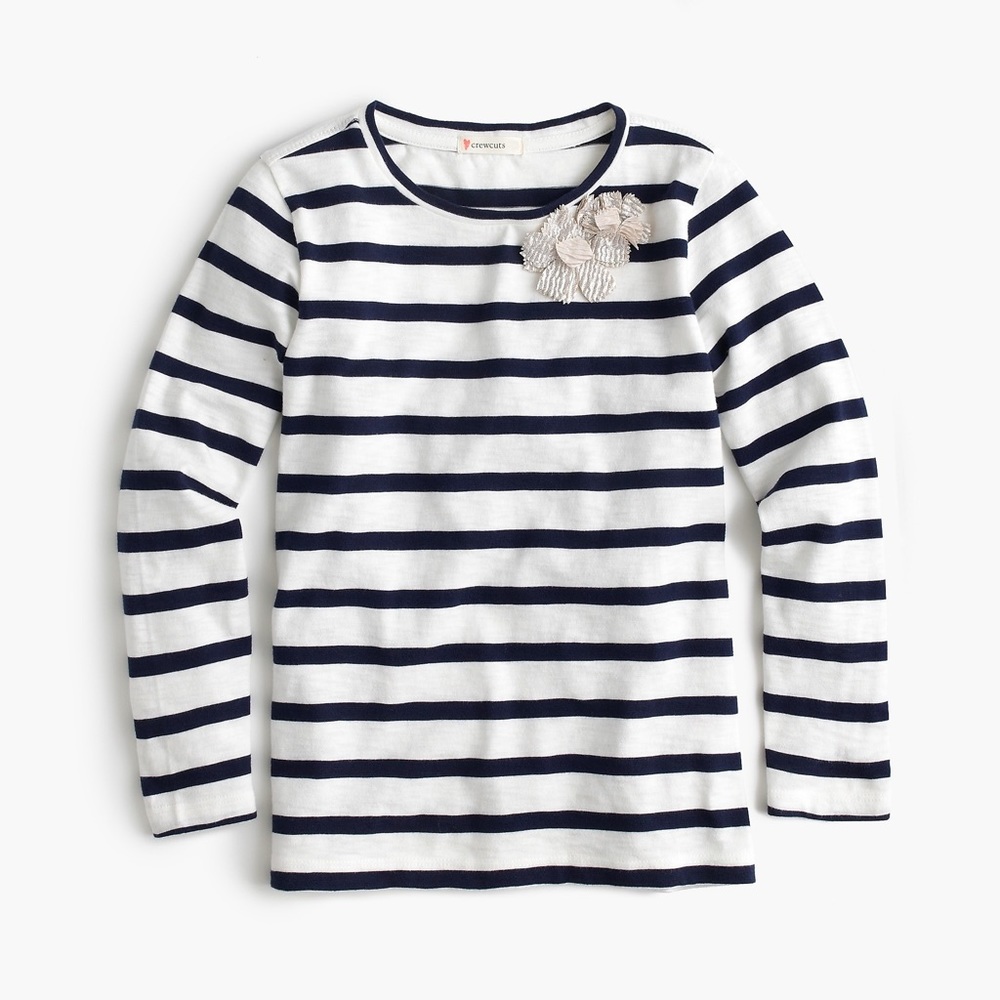 Crewcuts Stripped Metallic Embellished T-Shirt